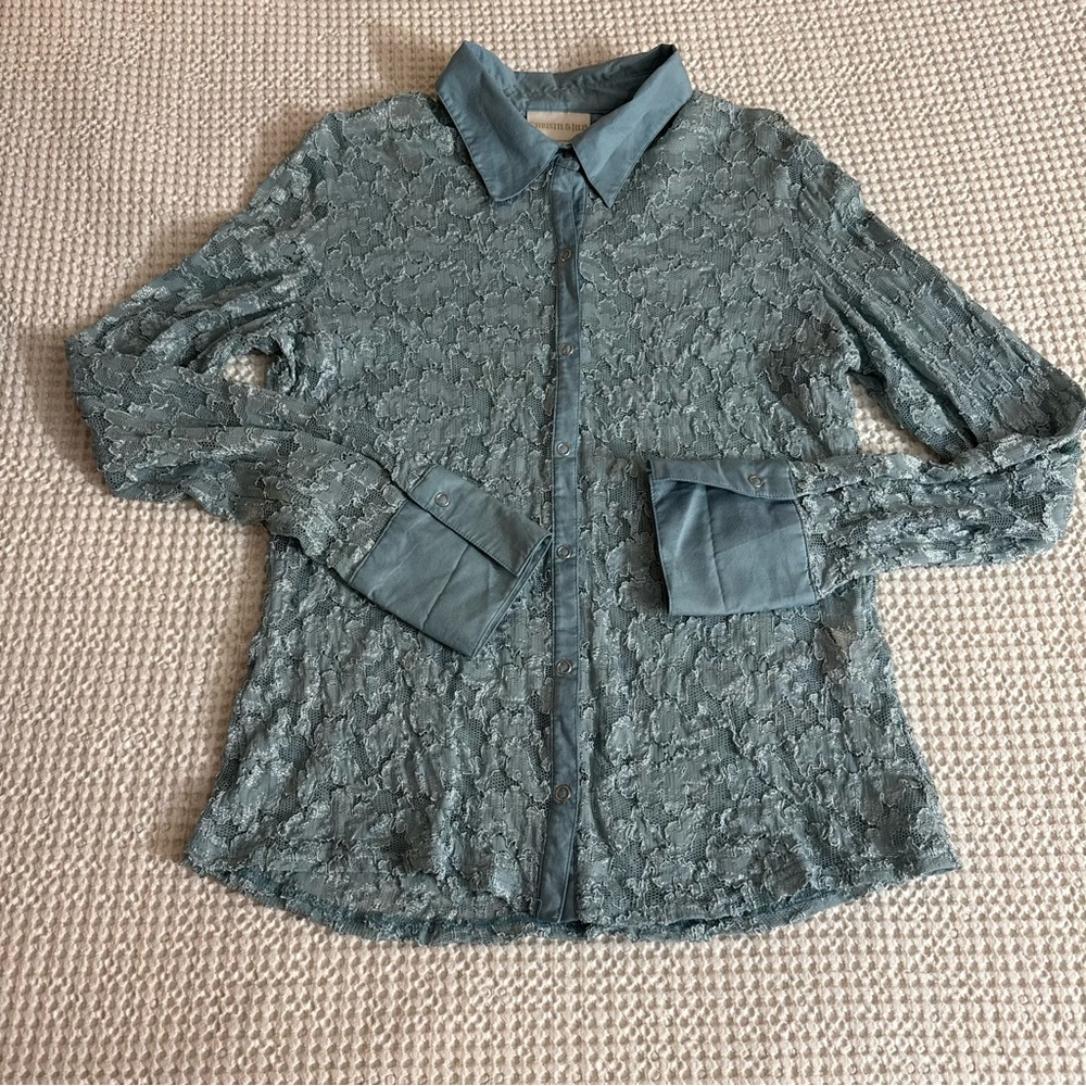 Vintage Blue Lace Shirt